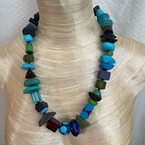 Sobral resin Indiana Jones handmade in Brazil 24” necklace $185 on Etsy